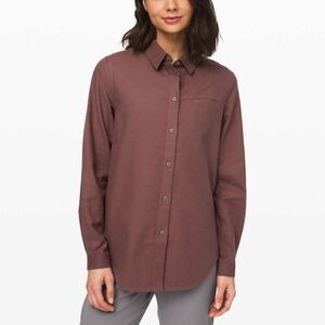 Lululemon Full Day Ahead Cotton Button Up Size 8